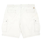 CARHARTT Mens White Relaxed Fit Cotton Blend Cargo Shorts XL W40 Workwear