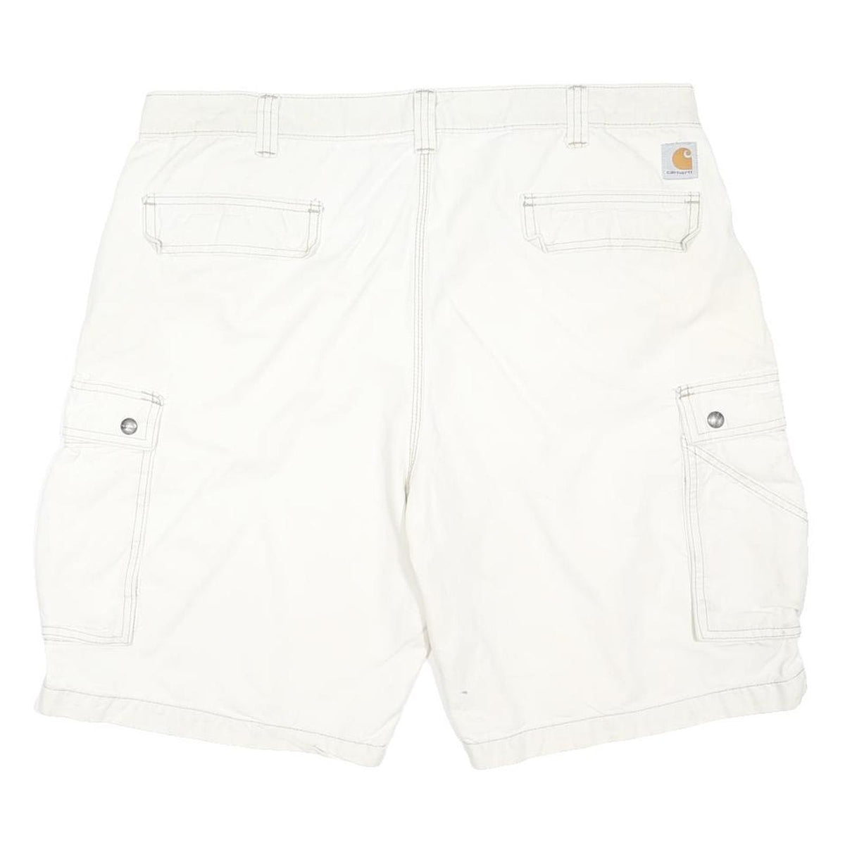 CARHARTT Mens White Relaxed Fit Cotton Blend Cargo Shorts XL W40 Workwear