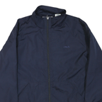 FILA Womens Navy Blue Track Jacket L Polyester Plain Zip Lightweight Casual