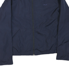 FILA Womens Navy Blue Track Jacket L Polyester Plain Zip Lightweight Casual