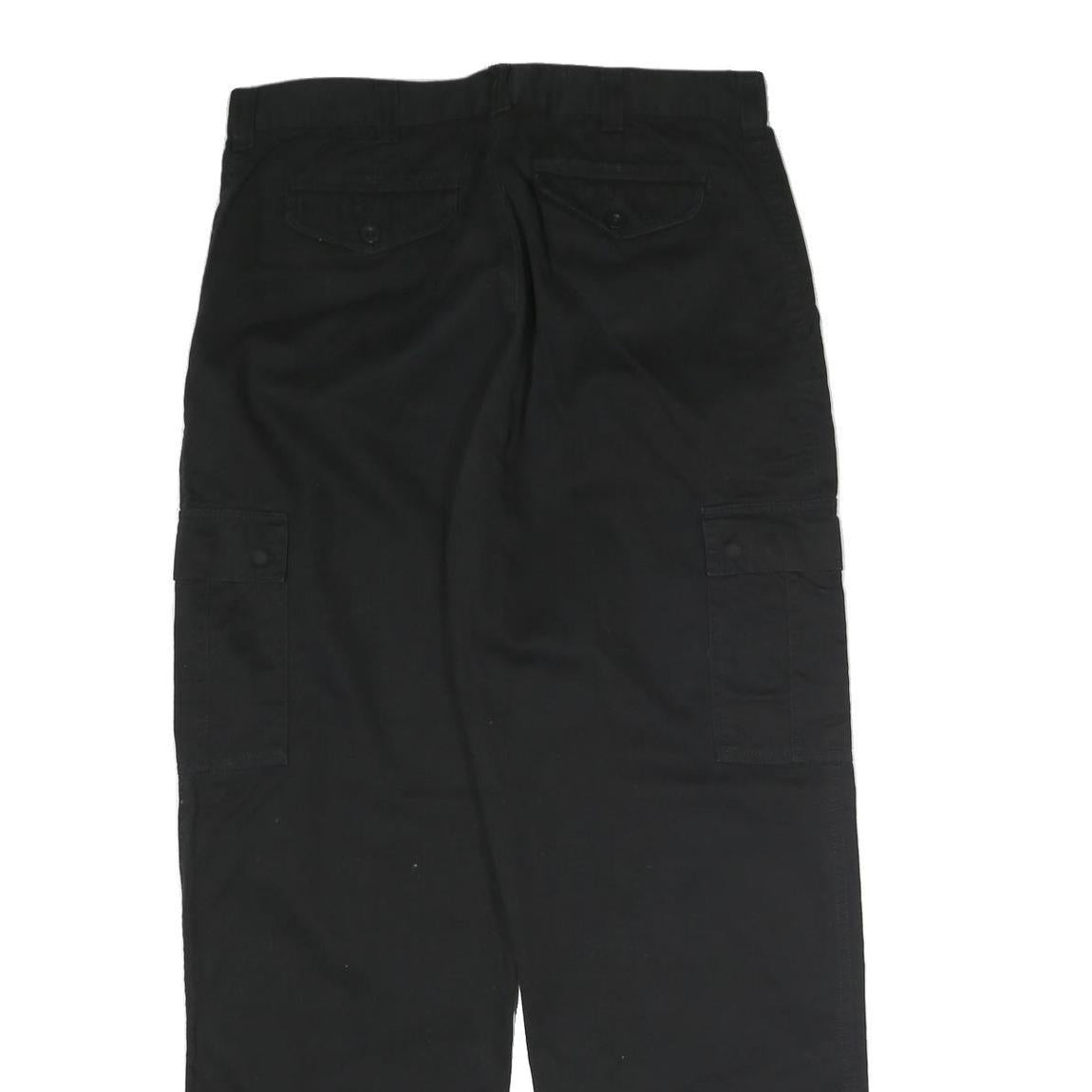 ARIZONA JEAN COMPANY Mens Cotton Blend Black Regular Cargo Trousers W34 L30