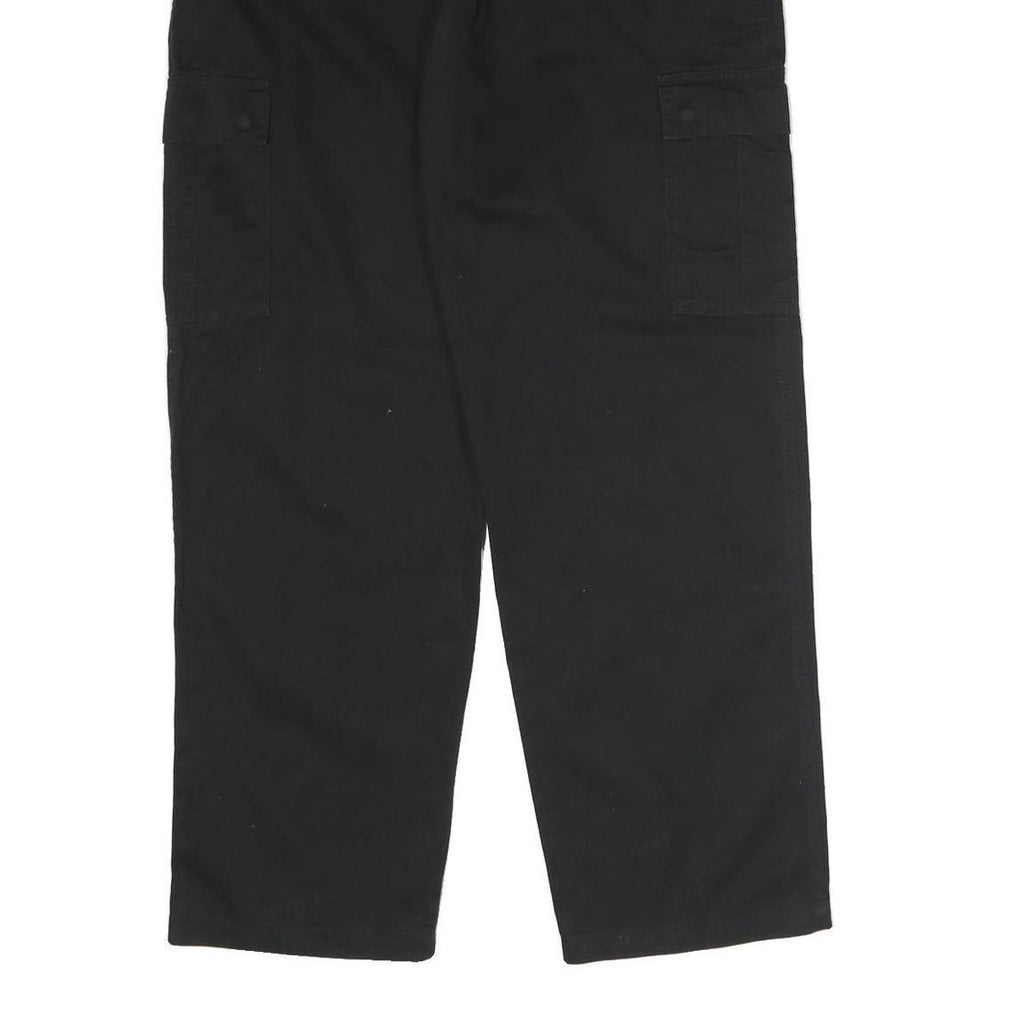ARIZONA JEAN COMPANY Mens Cotton Blend Black Regular Cargo Trousers W34 L30