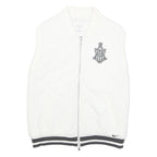 NIKE Mens White Quilted Sleeveless Jacket S Polyester Blend Zip Casual