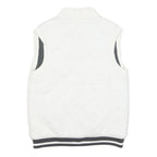 NIKE Mens White Quilted Sleeveless Jacket S Polyester Blend Zip Casual