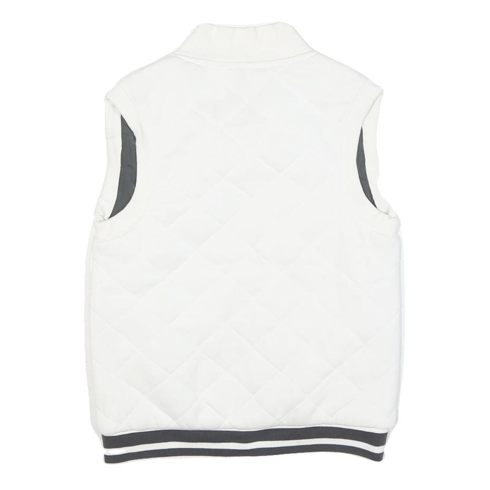 NIKE Mens White Quilted Sleeveless Jacket S Polyester Blend Zip Casual