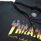 THRASHER Womens Black Flame Logo Pullover Hoodie M Streetwear Skate Style