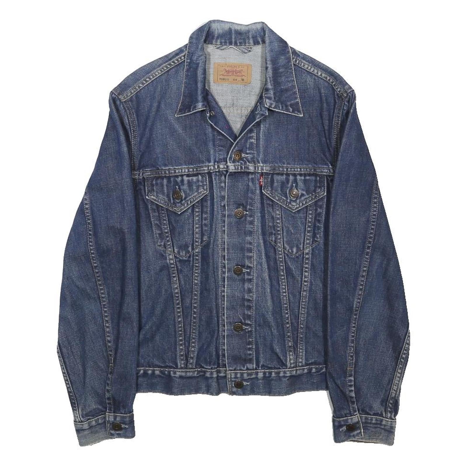 LEVI'S Womens Blue Denim Jacket M Cotton Blend Classic Button Closure