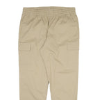 NEW BALANCE Mens Beige Cotton Blend Regular Cargo Trousers W38 L32 Drawstring