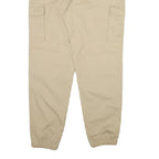NEW BALANCE Mens Beige Cotton Blend Regular Cargo Trousers W38 L32 Drawstring
