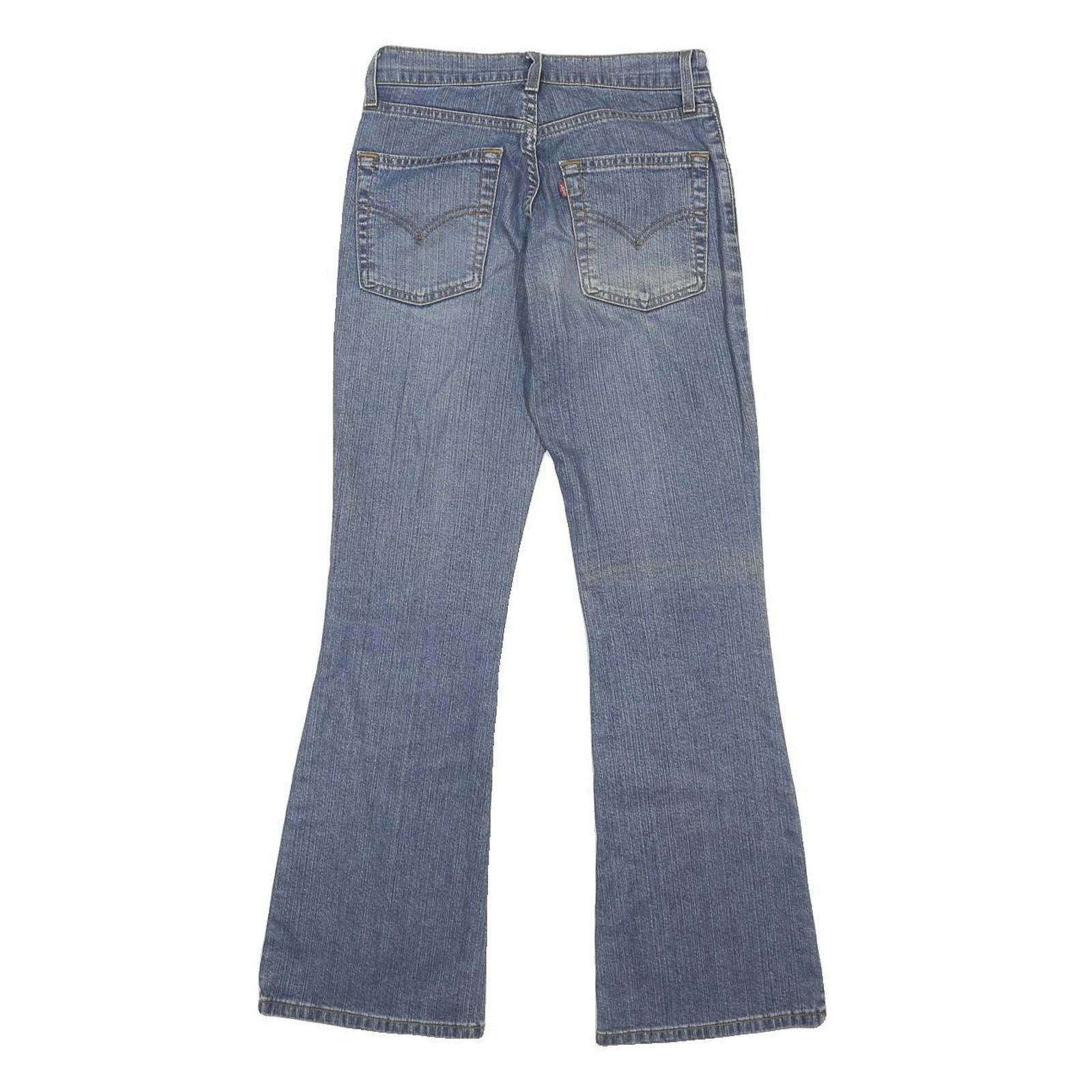 LEVI'S Womens Blue Regular Flared Denim Medium W26 L30 Zip Cotton Blend Jeans