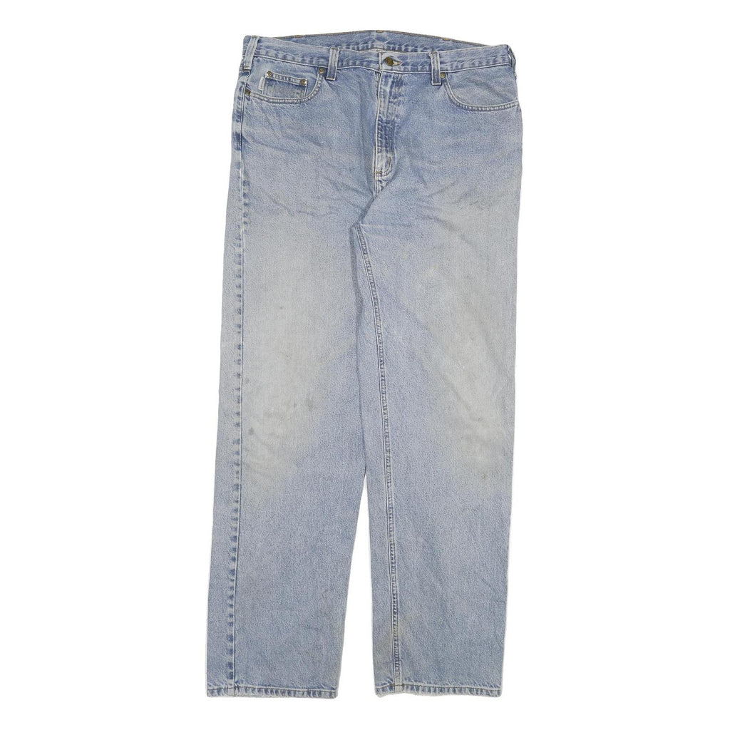 CARHARTT Mens Regular Fit Blue Denim Jeans Zip W38 L35 Classic Cotton Blend