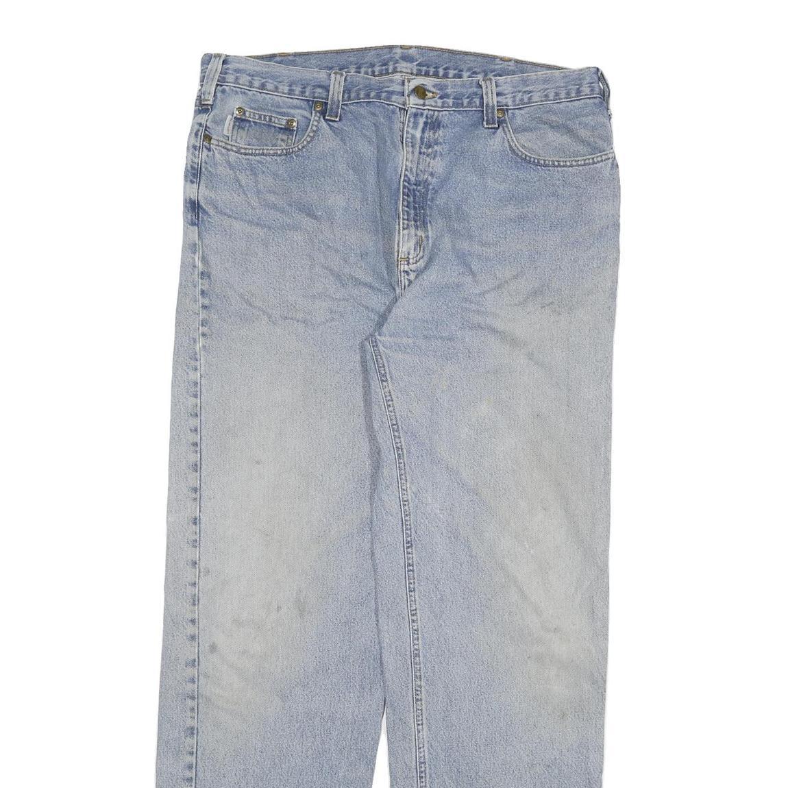 CARHARTT Mens Regular Fit Blue Denim Jeans Zip W38 L35 Classic Cotton Blend