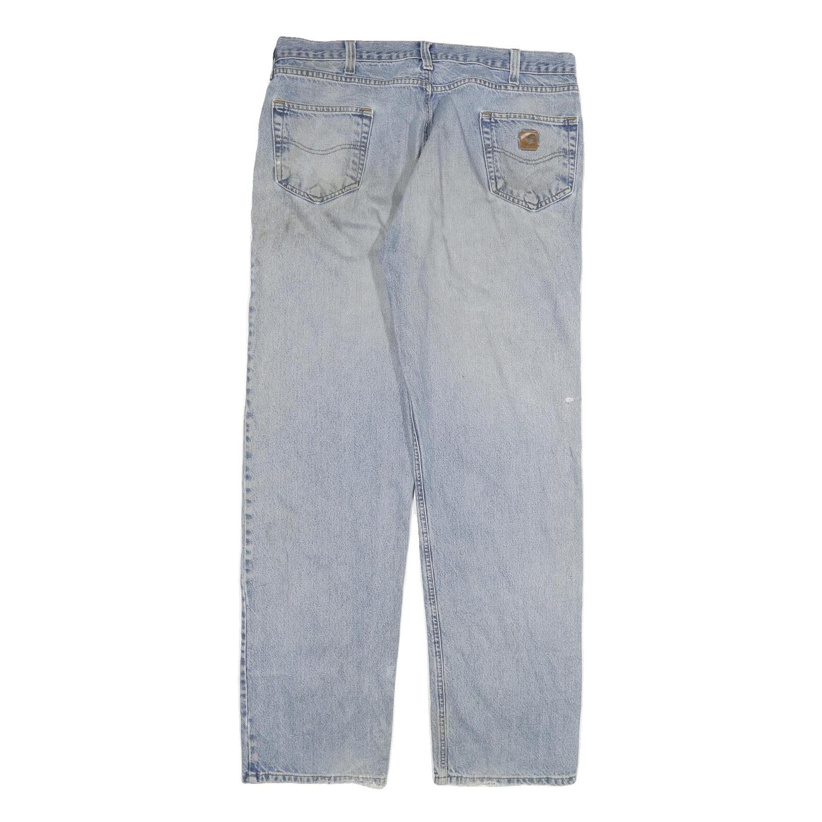 CARHARTT Mens Regular Fit Blue Denim Jeans Zip W38 L35 Classic Cotton Blend