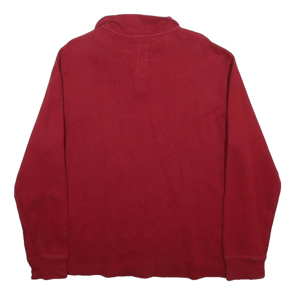 POLO RALPH LAUREN Mens Red Pullover Plain Crew Neck Basic Knit Jumper L Cotton
