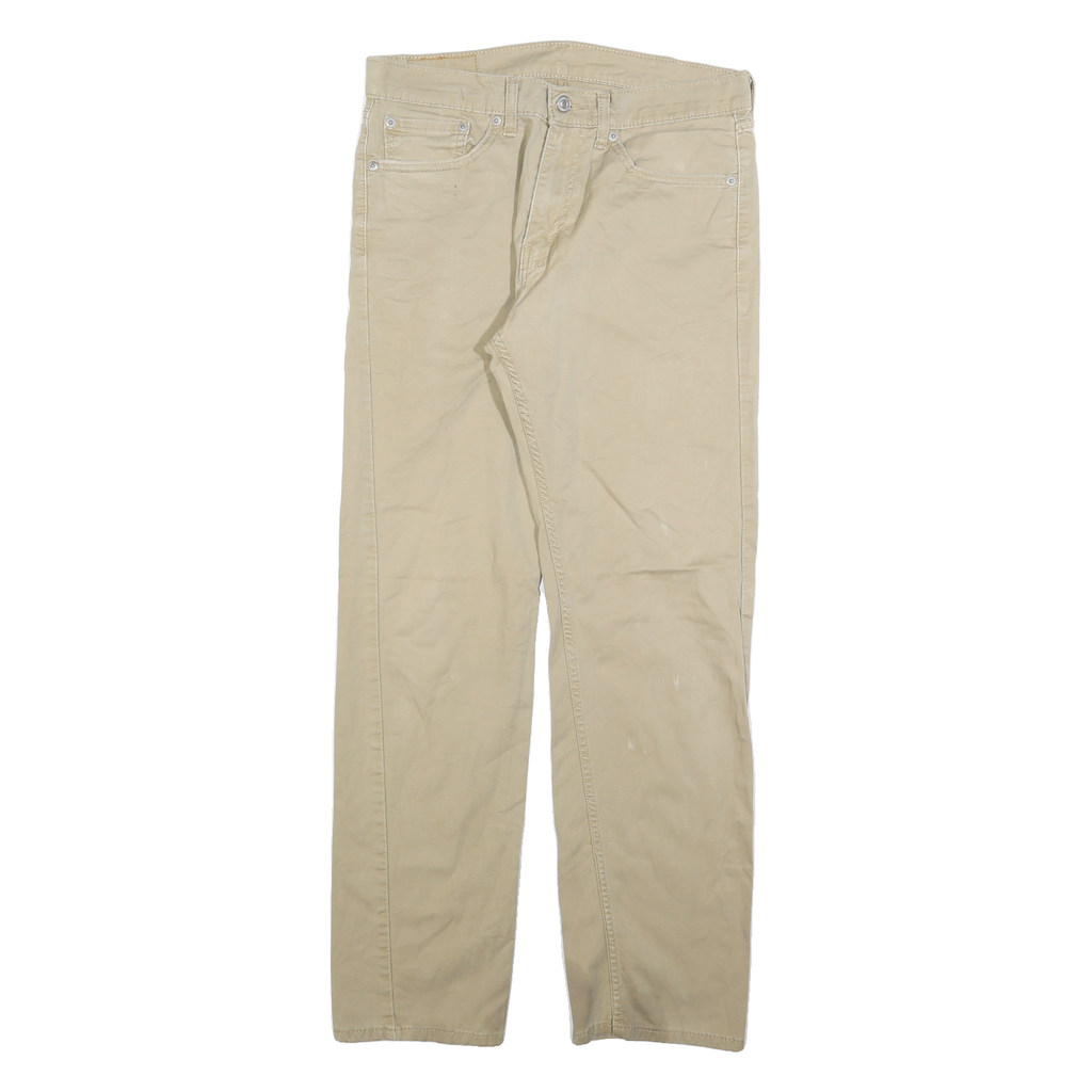 LEVI'S Mens Cotton Beige Regular Straight Trousers W31 L29 Casual Zip Closure