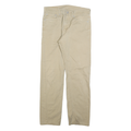 LEVI'S Mens Cotton Beige Regular Straight Trousers W31 L29 Casual Zip Closure