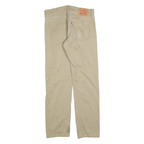 LEVI'S Mens Cotton Beige Regular Straight Trousers W31 L29 Casual Zip Closure