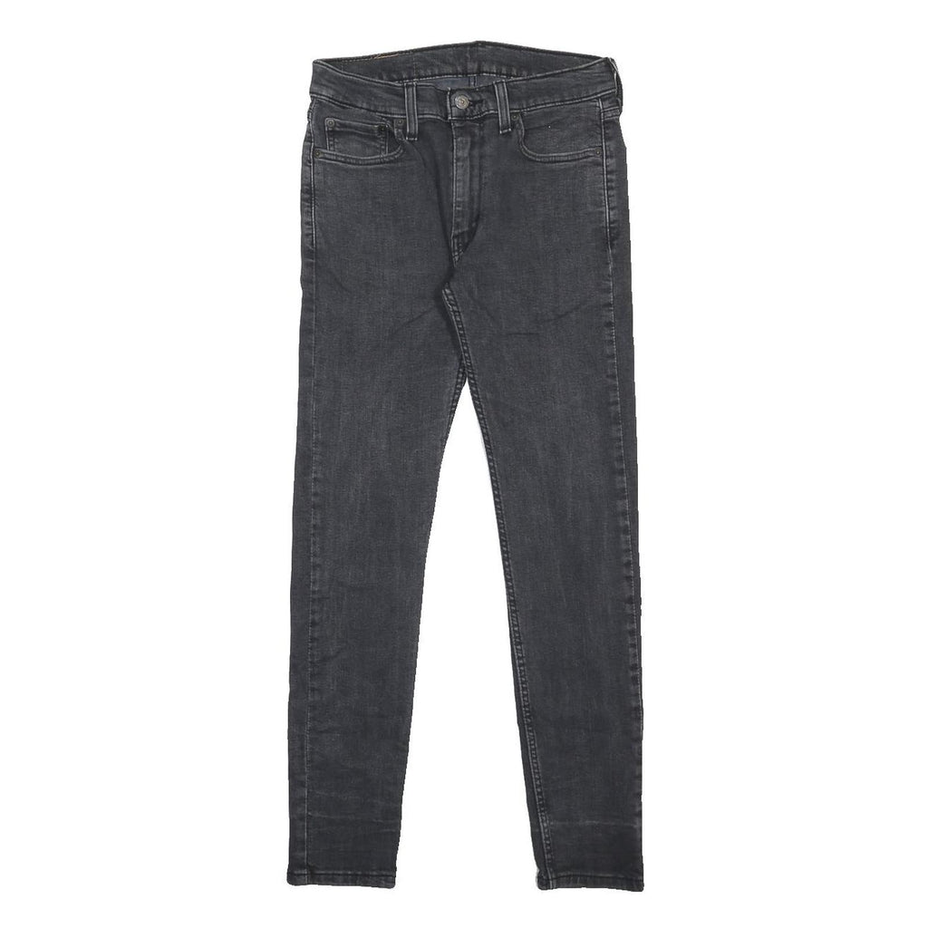LEVI'S 519 Hi-Ball Mens Jeans Black Slim Skinny Denim W30 L30 Zip