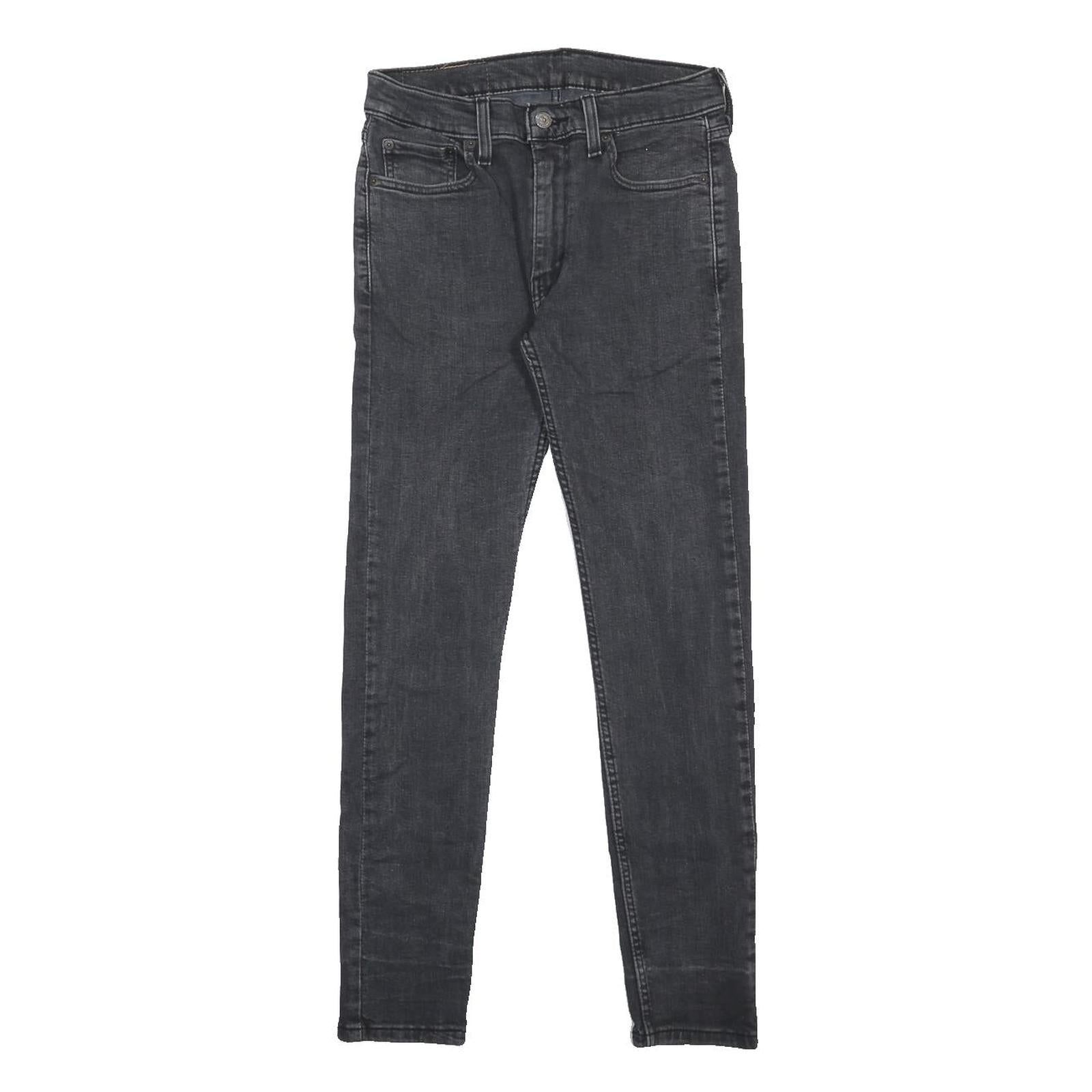 LEVI'S 519 Hi-Ball Mens Jeans Black Slim Skinny Denim W30 L30 Zip