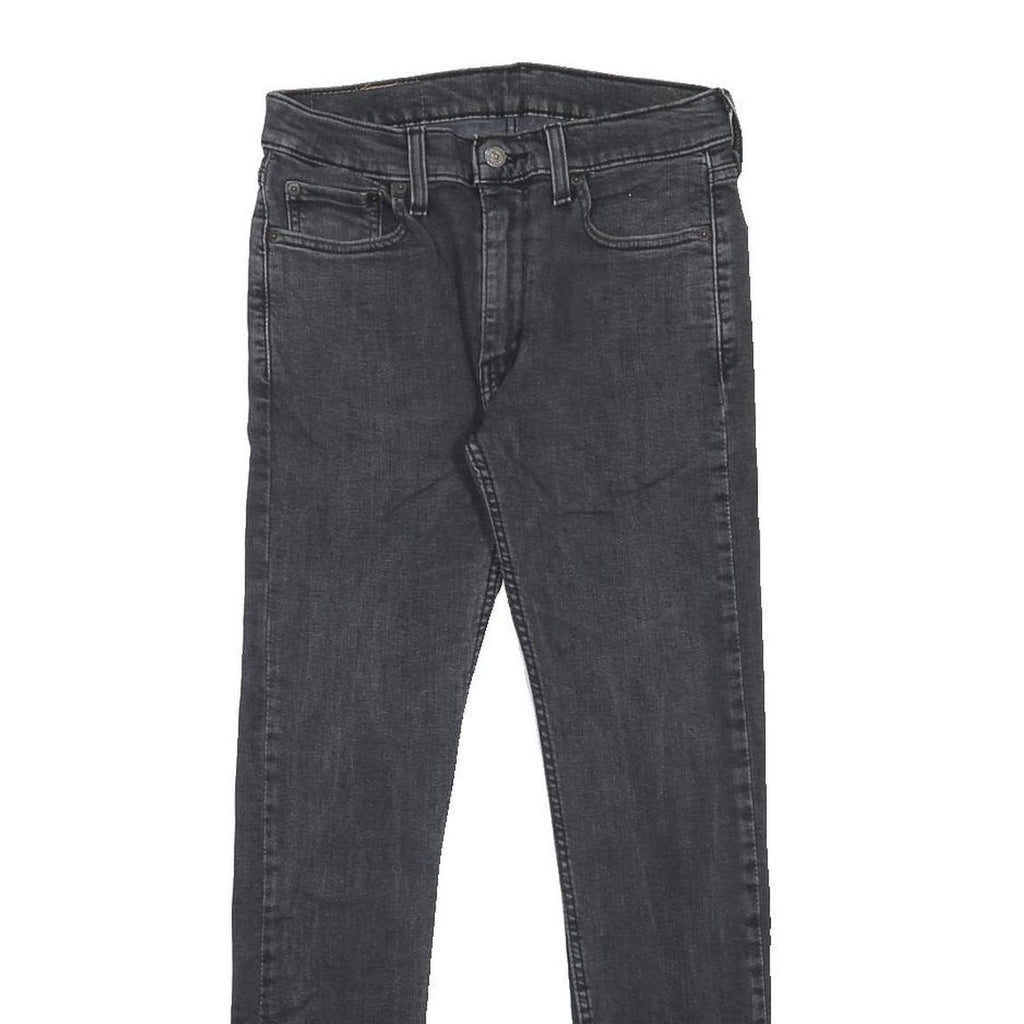LEVI'S 519 Hi-Ball Mens Jeans Black Slim Skinny Denim W30 L30 Zip
