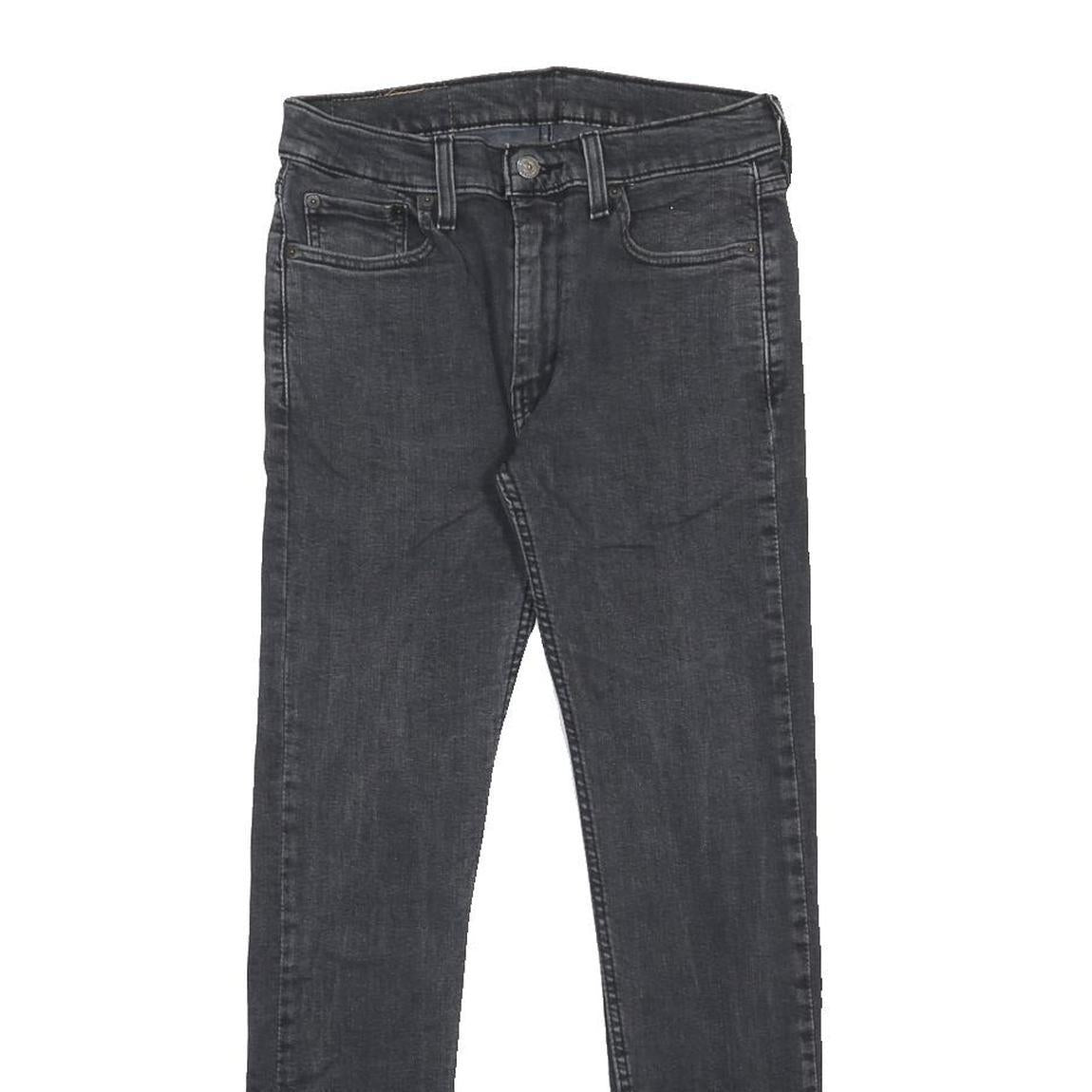 LEVI'S 519 Hi-Ball Mens Jeans Black Slim Skinny Denim W30 L30 Zip