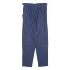 Womens Blue Cotton Blend Regular Fit Trousers W28 L29 Casual Elastic Waist