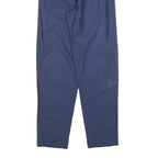 Womens Blue Cotton Blend Regular Fit Trousers W28 L29 Casual Elastic Waist