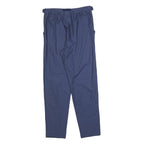 Womens Blue Cotton Blend Regular Fit Trousers W28 L29 Casual Elastic Waist