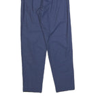 Womens Blue Cotton Blend Regular Fit Trousers W28 L29 Casual Elastic Waist
