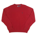 CHAPS Mens Red Plain Crew Neck Basic Knit 2XL Cotton Jumper Casual Warm