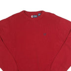CHAPS Mens Red Plain Crew Neck Basic Knit 2XL Cotton Jumper Casual Warm