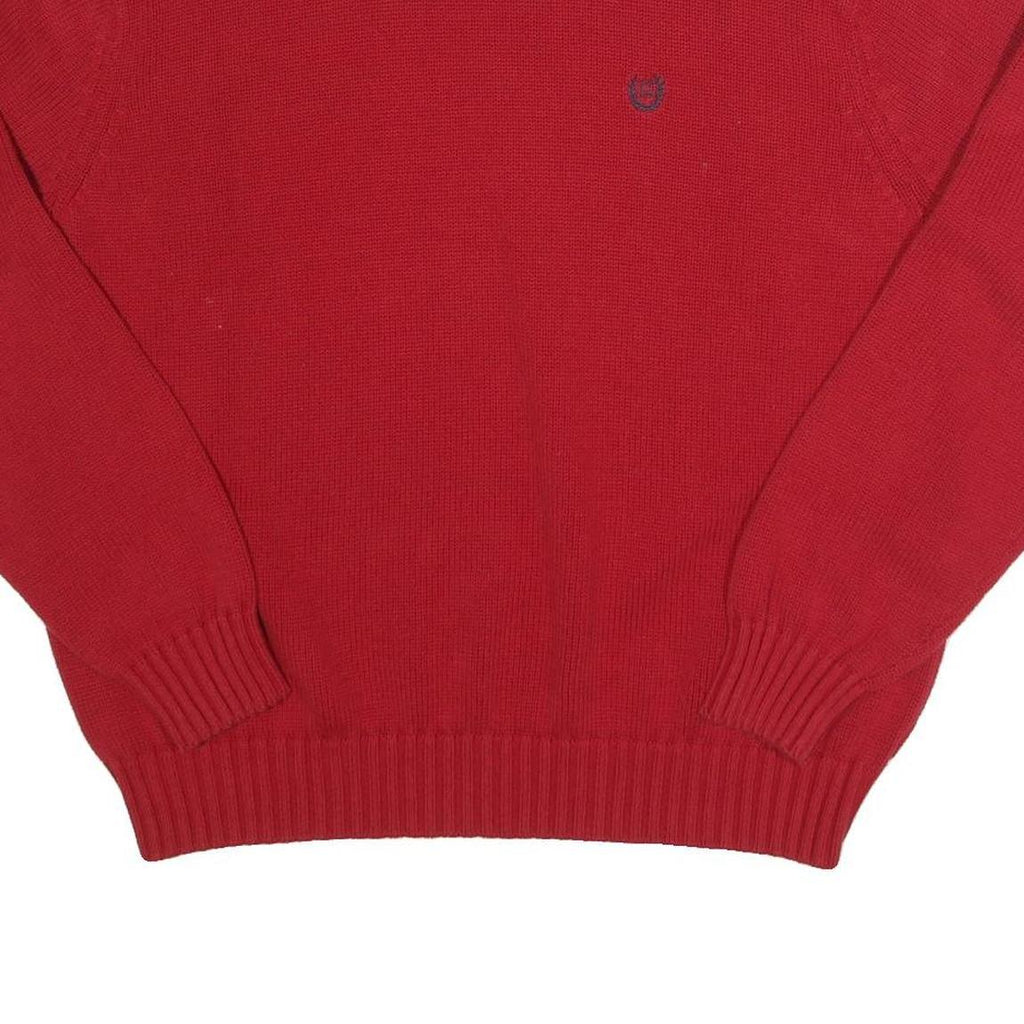 CHAPS Mens Red Plain Crew Neck Basic Knit 2XL Cotton Jumper Casual Warm