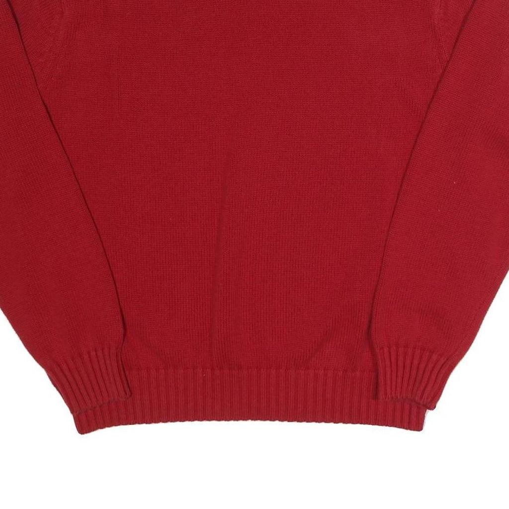 CHAPS Mens Red Plain Crew Neck Basic Knit 2XL Cotton Jumper Casual Warm