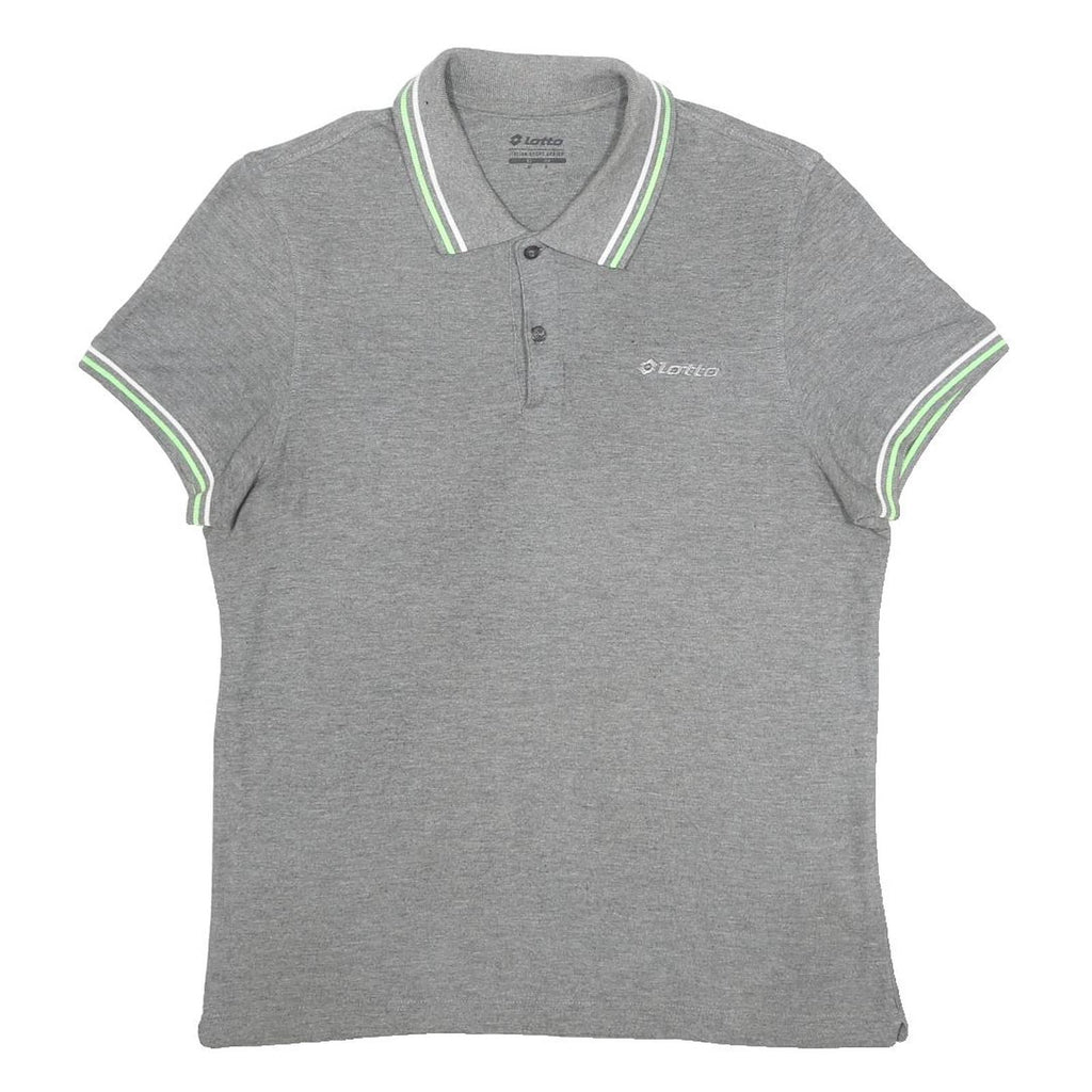 LOTTO Womens Grey Polo Shirt Short Sleeve S Cotton Blend Classic Fit