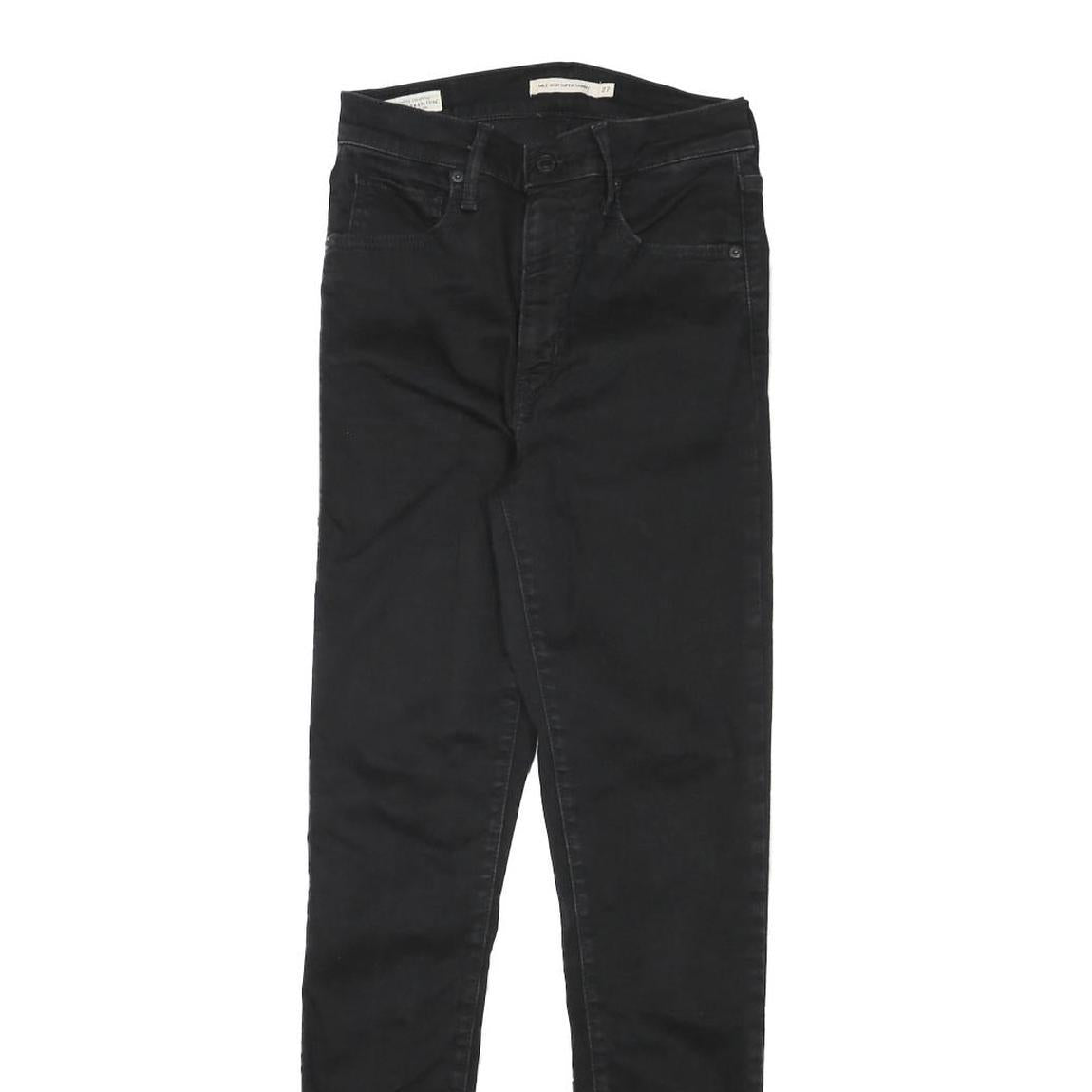 LEVI'S Womens Black Slim Skinny Denim Raw Hem W24 L29 Cotton Blend Jeans