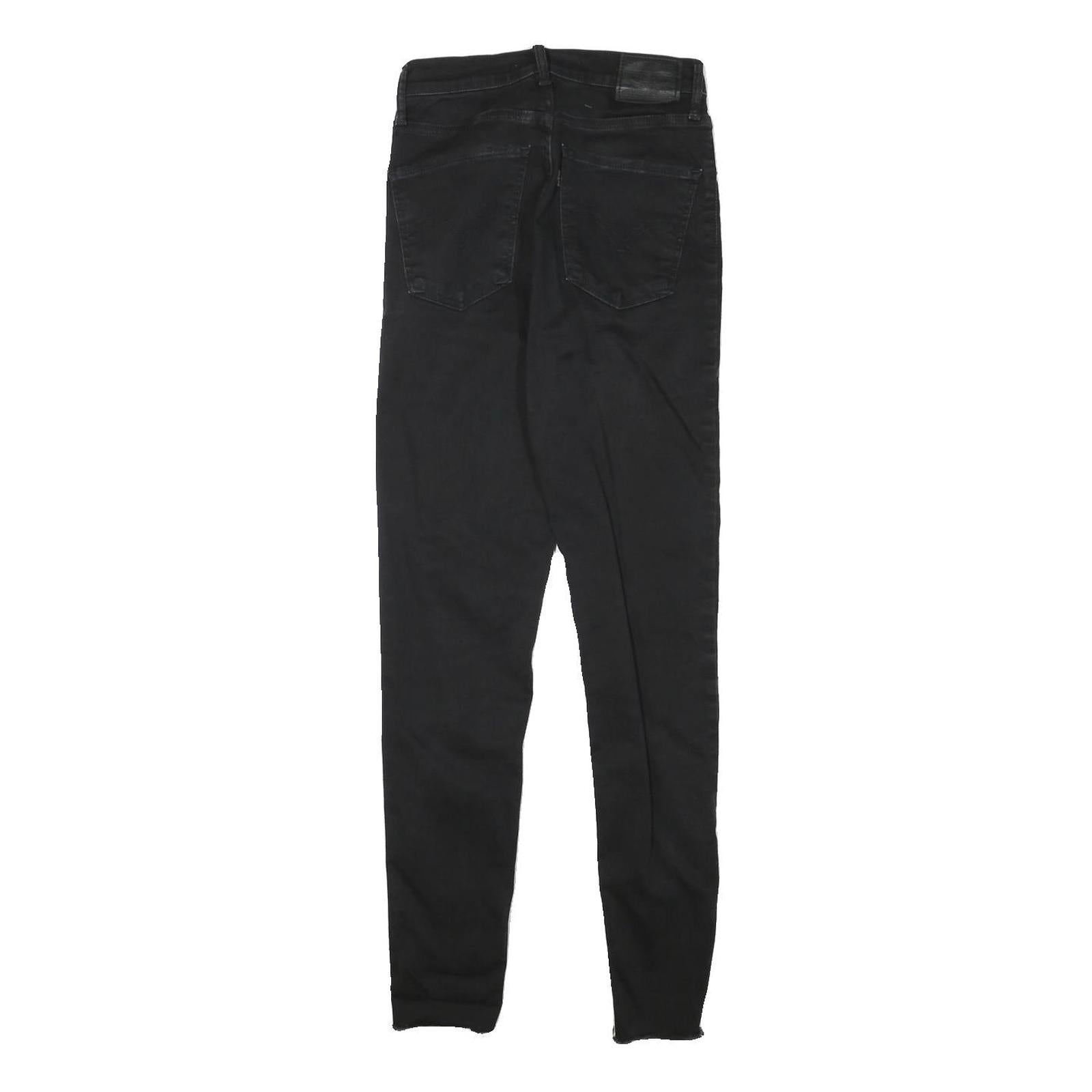 LEVI'S Womens Black Slim Skinny Denim Raw Hem W24 L29 Cotton Blend Jeans