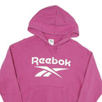 REEBOK Mens Pink Hoodie S Cotton Blend Pullover Comfort Casual Sportswear