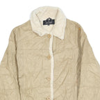 UTEX DESIGN Womens Beige Faux Shearling Jacket XL Polyester Blend Button Closure