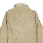 UTEX DESIGN Womens Beige Faux Shearling Jacket XL Polyester Blend Button Closure