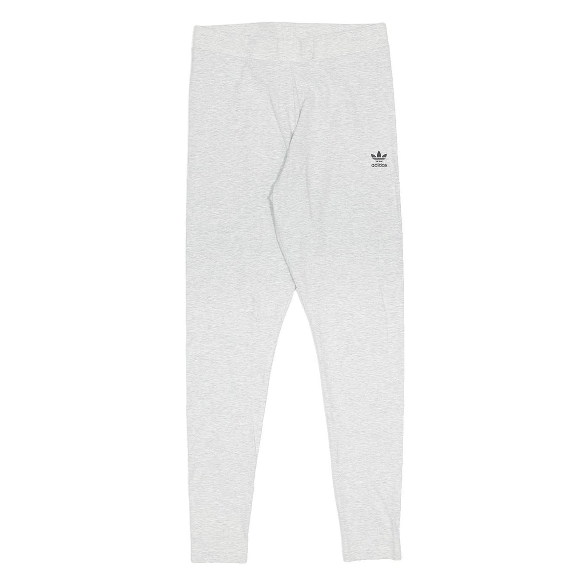 ADIDAS Womens Leggings Grey Slim Tapered UK 14 W26 L27 Cotton Blend Drawstring