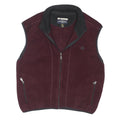 CHAMPION Mens Maroon & Black Zip Fleece Vest M Polyester Blend Casual Jacket