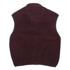 CHAMPION Mens Maroon & Black Zip Fleece Vest M Polyester Blend Casual Jacket