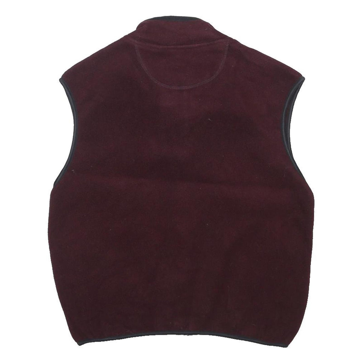 CHAMPION Mens Maroon & Black Zip Fleece Vest M Polyester Blend Casual Jacket
