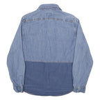 MOSSIMO Mens Blue Denim Shirt M Cotton Blend Button Front Casual