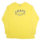 CHAPS RALPH LAUREN Mens Yellow Graphic T-Shirt XL Long Sleeve Crew Neck