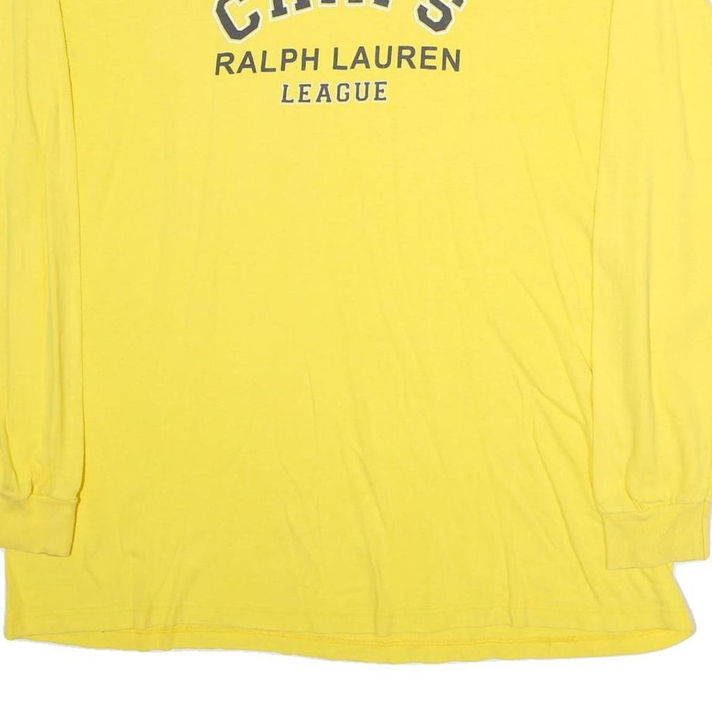 CHAPS RALPH LAUREN Mens Yellow Graphic T-Shirt XL Long Sleeve Crew Neck