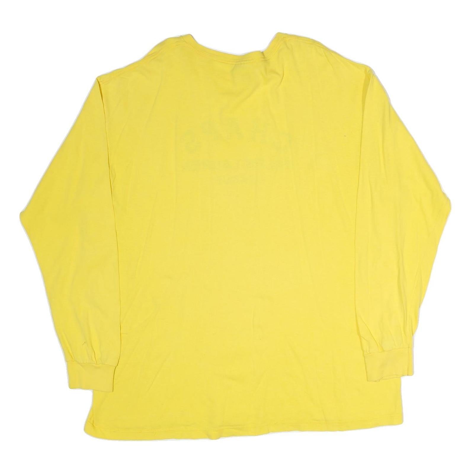 CHAPS RALPH LAUREN Mens Yellow Graphic T-Shirt XL Long Sleeve Crew Neck