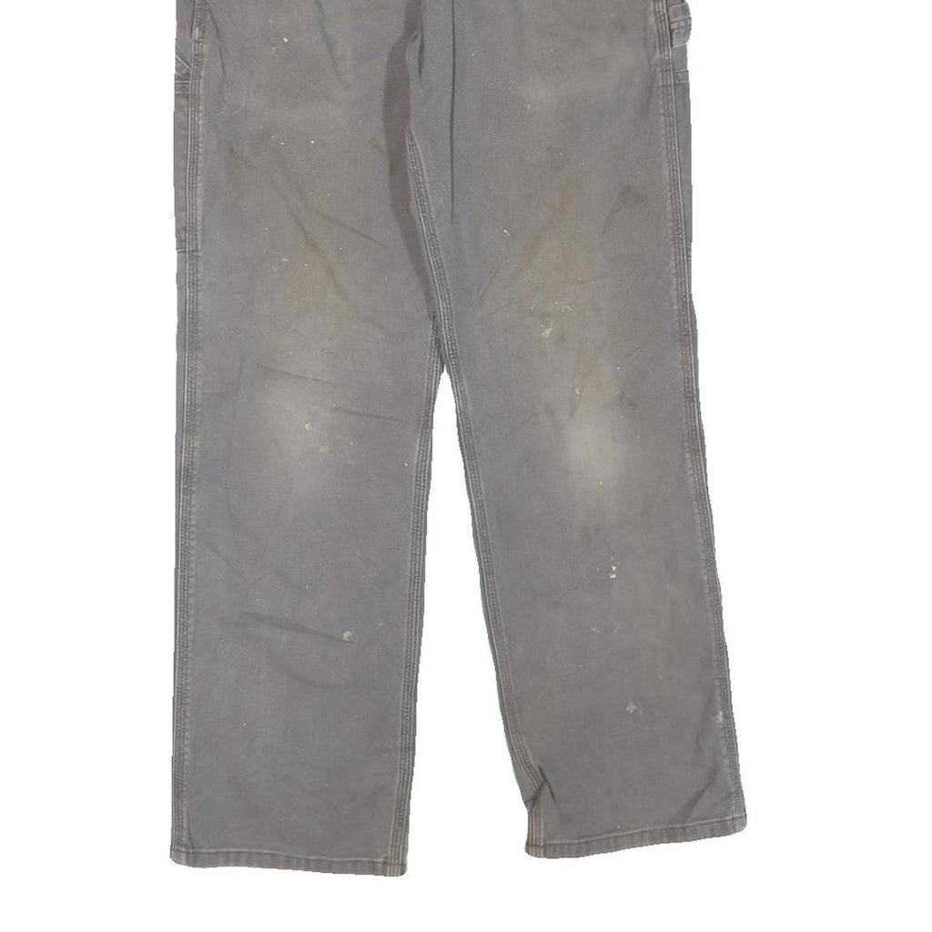 CARHARTT Mens Cotton Blend Grey Workwear Regular Straight Trousers W31 L29