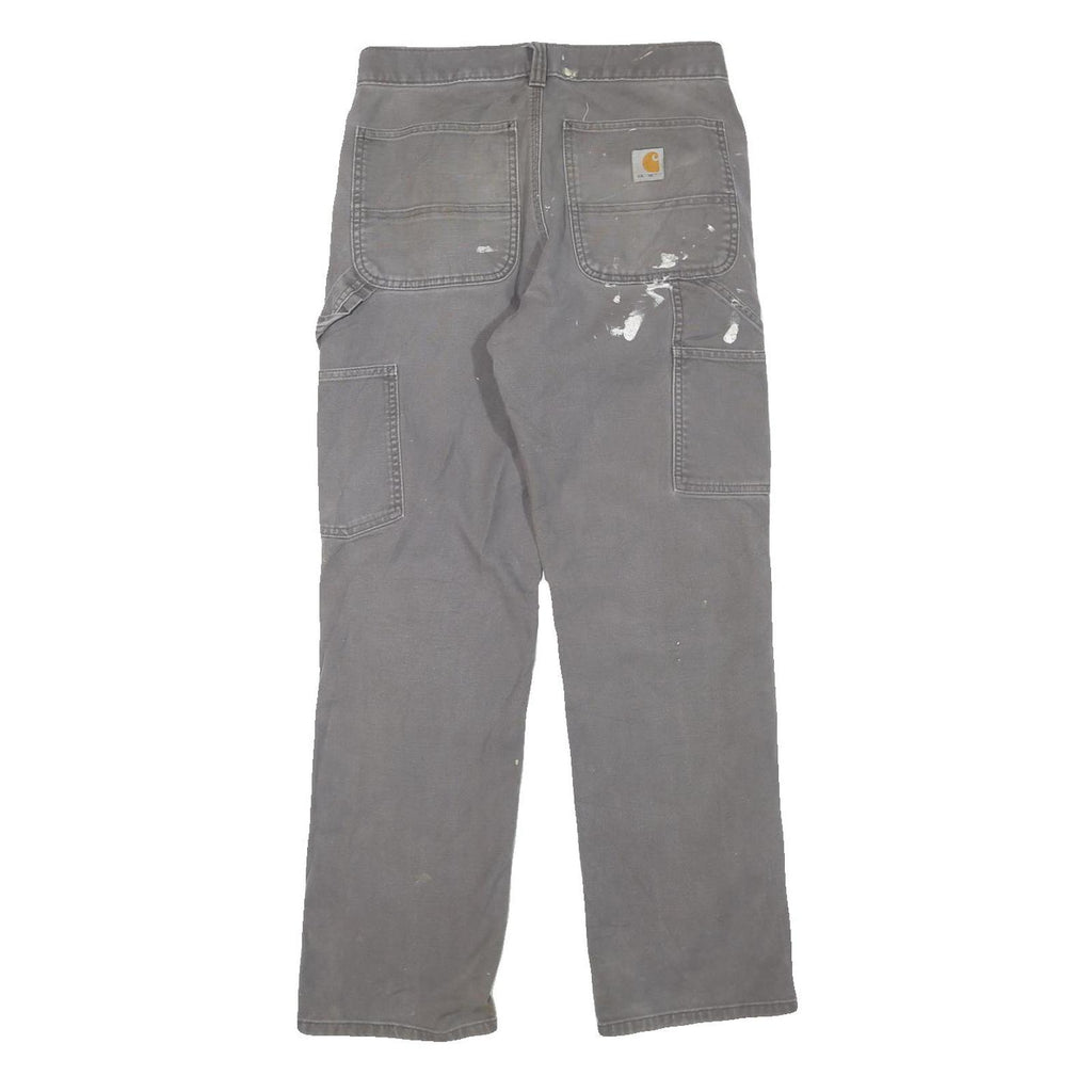 CARHARTT Mens Cotton Blend Grey Workwear Regular Straight Trousers W31 L29