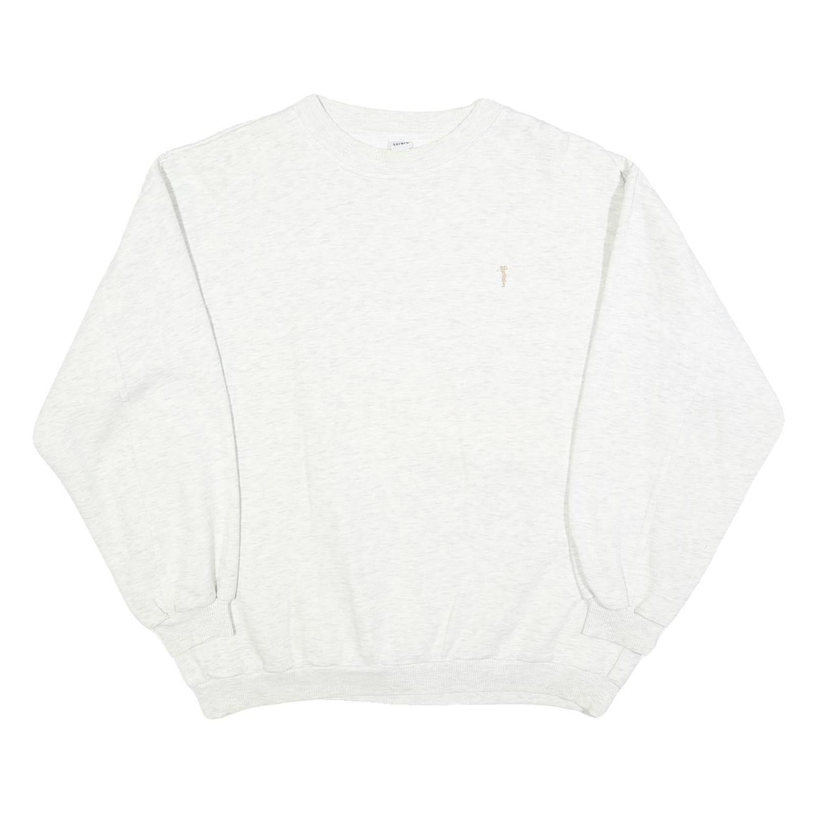 TORERO Mens White Cotton Blend Crew Neck M Classic Sweatshirt Pullover